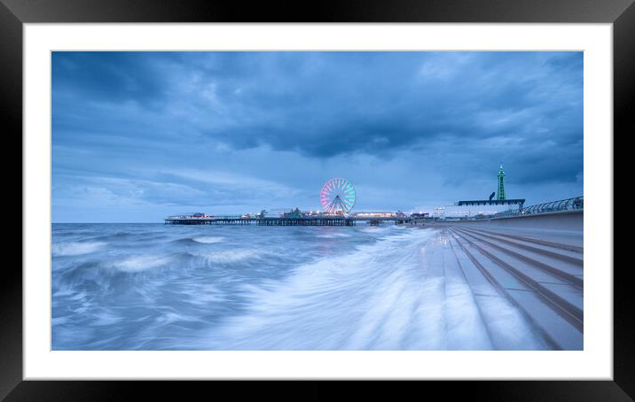 Blackpool Tower and Central Pier Framed Mounted Print by Phil Durkin DPAGB BPE4