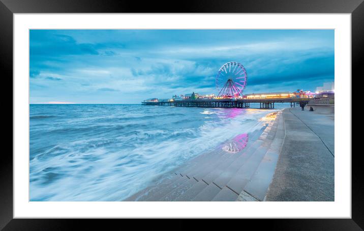 Blackpool Central Pier Framed Mounted Print by Phil Durkin DPAGB BPE4