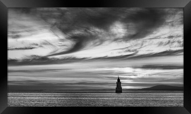 Cirrus Clouds Over Plover Scar Lighthouse  Framed Print by Phil Durkin DPAGB BPE4