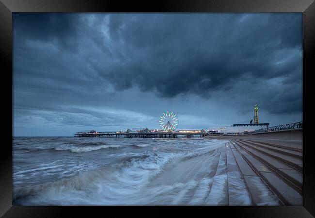 Blackpool Central Pier And Steps Framed Print by Phil Durkin DPAGB BPE4