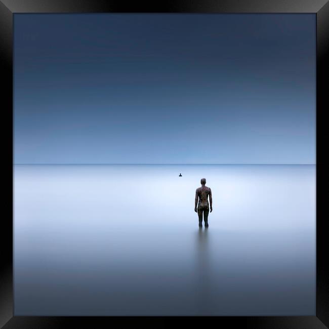 Another Place Antony Gormley Statue Framed Print by Phil Durkin DPAGB BPE4
