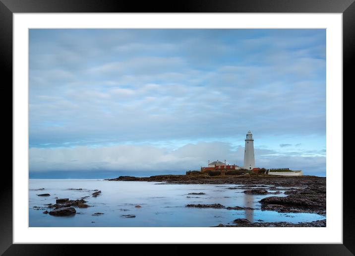 St Marys Lighthouse Northumberland Framed Mounted Print by Phil Durkin DPAGB BPE4