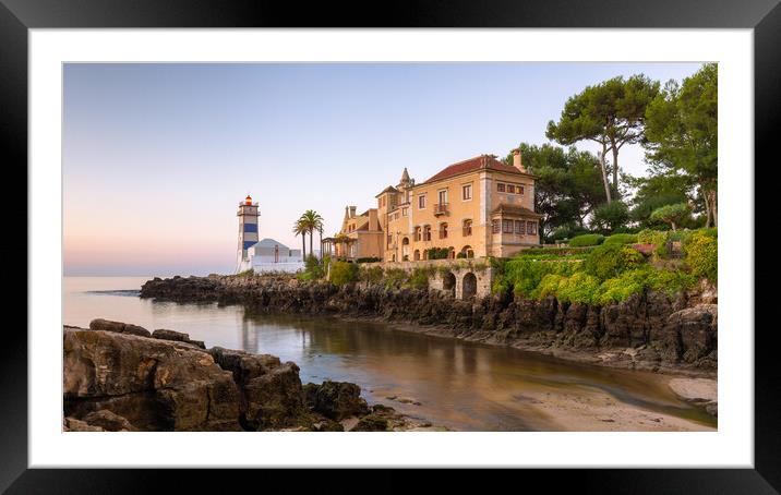 Santa Marta Lighthouse Cascais Portugal  Framed Mounted Print by Phil Durkin DPAGB BPE4