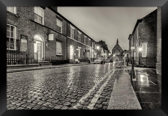 Old Cobbled Street - Bolton Version 2 Framed Print by Phil Durkin DPAGB BPE4