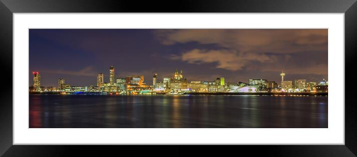 Liverpool  Across The River Mersey Framed Mounted Print by Phil Durkin DPAGB BPE4