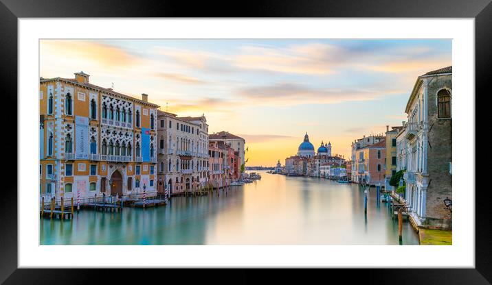 Serene Sunrise Over Venice's Grand Canal Framed Mounted Print by Phil Durkin DPAGB BPE4