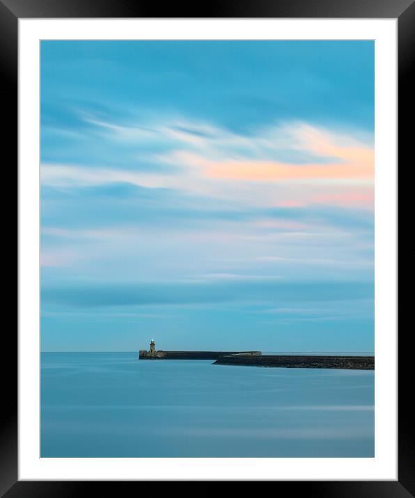 Sunset At South Shields Lighthouse Framed Mounted Print by Phil Durkin DPAGB BPE4