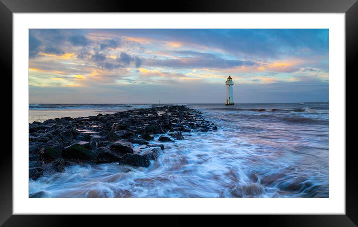 Perch Rock Lighthouse at New Brighton Framed Mounted Print by Phil Durkin DPAGB BPE4