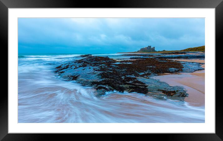 Dusk At Bamburgh Castle   Framed Mounted Print by Phil Durkin DPAGB BPE4