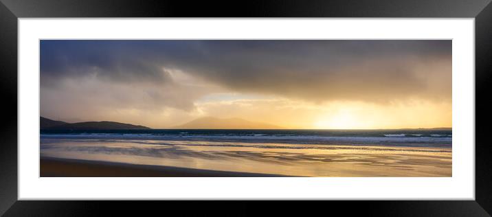 Luskentyre Sunset Panoramic Framed Mounted Print by Phil Durkin DPAGB BPE4