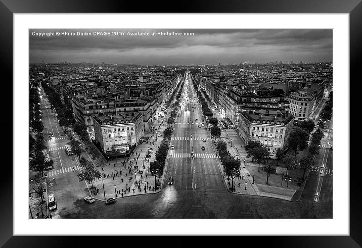  Avenue des Champs-Elysees Paris Framed Mounted Print by Phil Durkin DPAGB BPE4