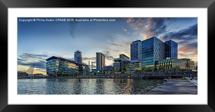 Twilight Over Media City UK Framed Mounted Print by Phil Durkin DPAGB BPE4