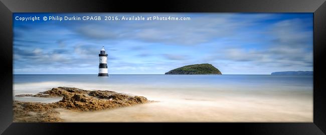 Penmon Lighthouse with Puffin Island Anglesey Framed Print by Phil Durkin DPAGB BPE4