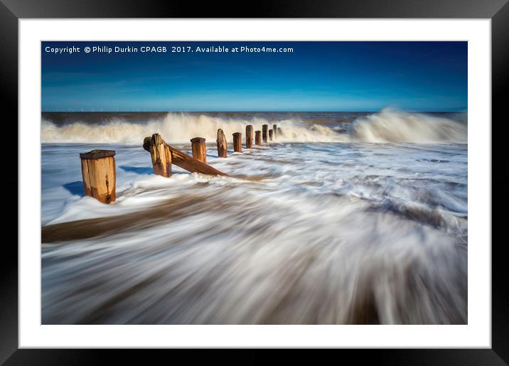 Spurn Point Ebb & Flow Framed Mounted Print by Phil Durkin DPAGB BPE4