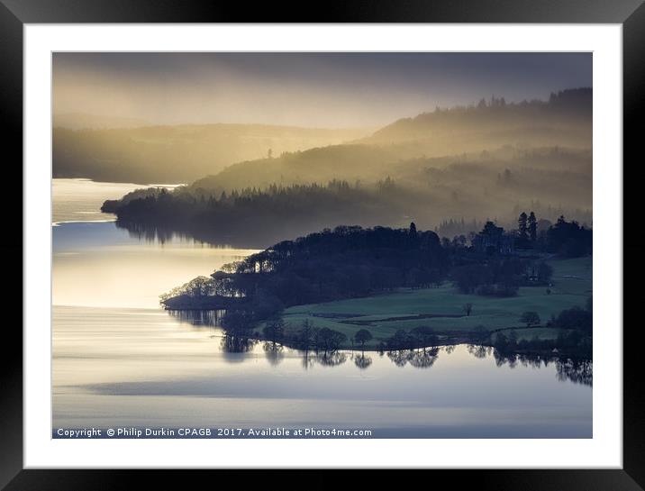Misty Windermere Framed Mounted Print by Phil Durkin DPAGB BPE4