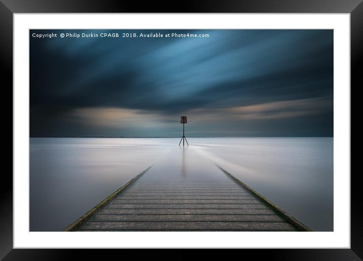 Lytham Jetty By Moonlight Framed Mounted Print by Phil Durkin DPAGB BPE4