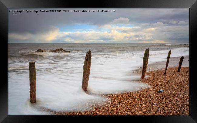 North Sea Shoreline Framed Print by Phil Durkin DPAGB BPE4
