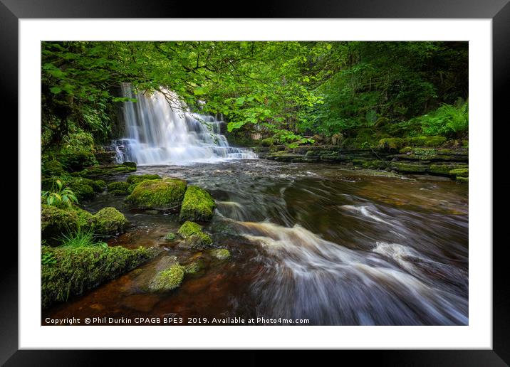 Crackpot Falls - North Yorkshire Framed Mounted Print by Phil Durkin DPAGB BPE4