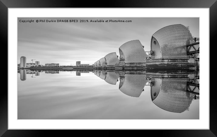Thames Barrier Reflection Framed Mounted Print by Phil Durkin DPAGB BPE4