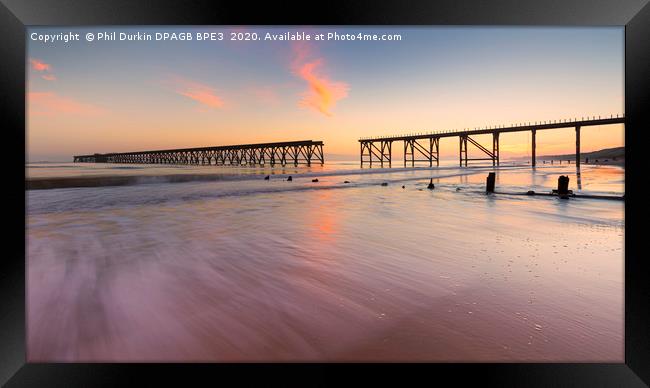 Steetley Pier Sunset Framed Print by Phil Durkin DPAGB BPE4
