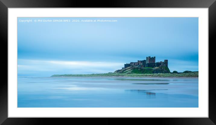 Bamburgh Castle Northumberland Framed Mounted Print by Phil Durkin DPAGB BPE4