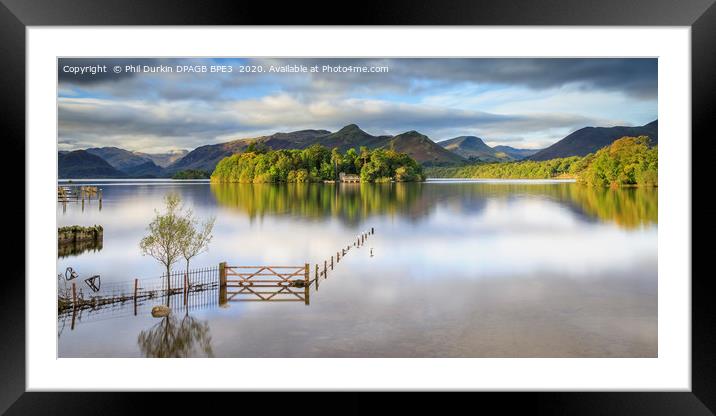 Derwentwater - Lake District Framed Mounted Print by Phil Durkin DPAGB BPE4