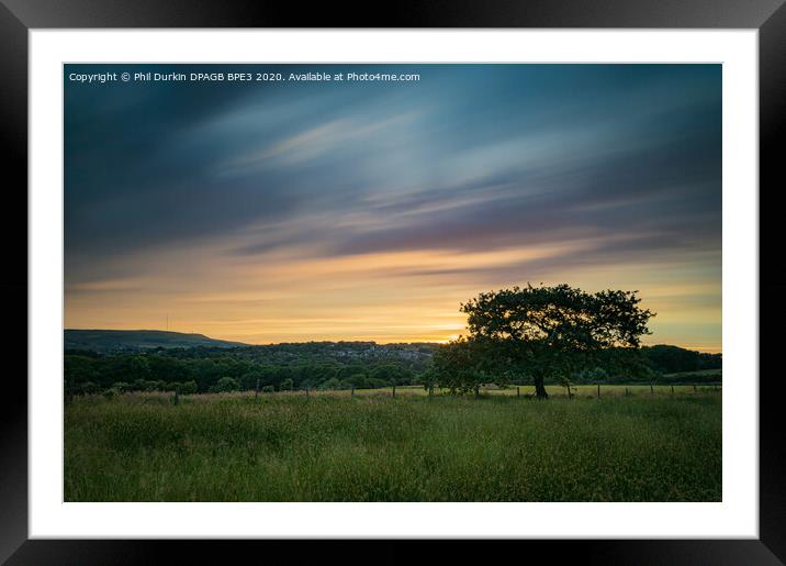 Bradshaw and Harwood Sunset with Winter Hill Framed Mounted Print by Phil Durkin DPAGB BPE4