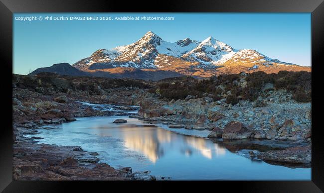 The Red Cuillin Mountains at Sligachan  Framed Print by Phil Durkin DPAGB BPE4