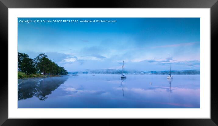 Misty Morning On Windermere Framed Mounted Print by Phil Durkin DPAGB BPE4
