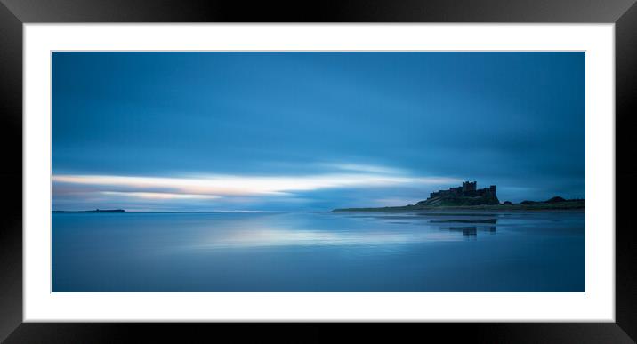 Bamburgh Castle In The Blue Hour Framed Mounted Print by Phil Durkin DPAGB BPE4