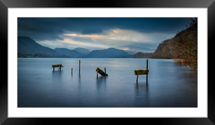 Ullswater Jetty Remains Framed Mounted Print by Phil Durkin DPAGB BPE4