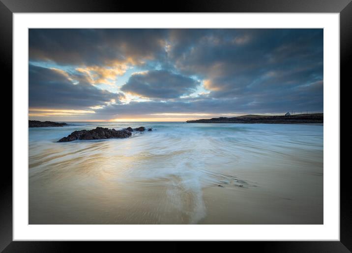 Sunset at Clachtoll Assynt Beach Scottish Highland Framed Mounted Print by Phil Durkin DPAGB BPE4