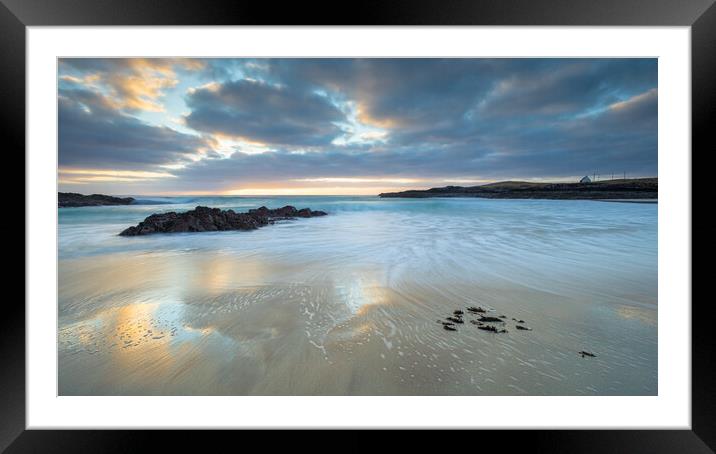 The Last Light At Clachtoll Beach - Scotland Framed Mounted Print by Phil Durkin DPAGB BPE4
