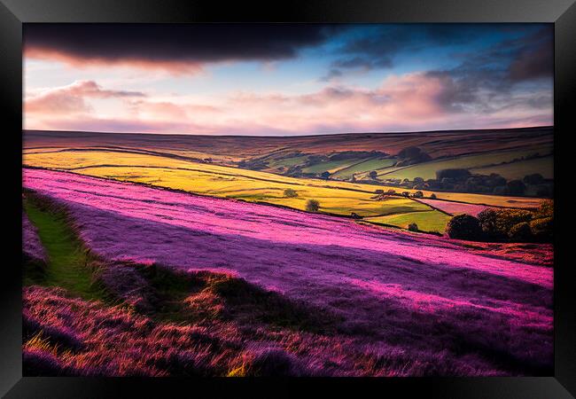 Purple Heather of The Yorkshire Dales Framed Print by Adam Kelly