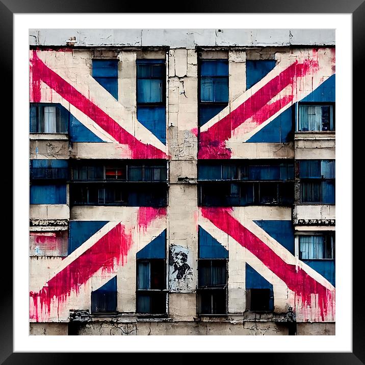 Union Jack Building D Framed Mounted Print by Adam Kelly