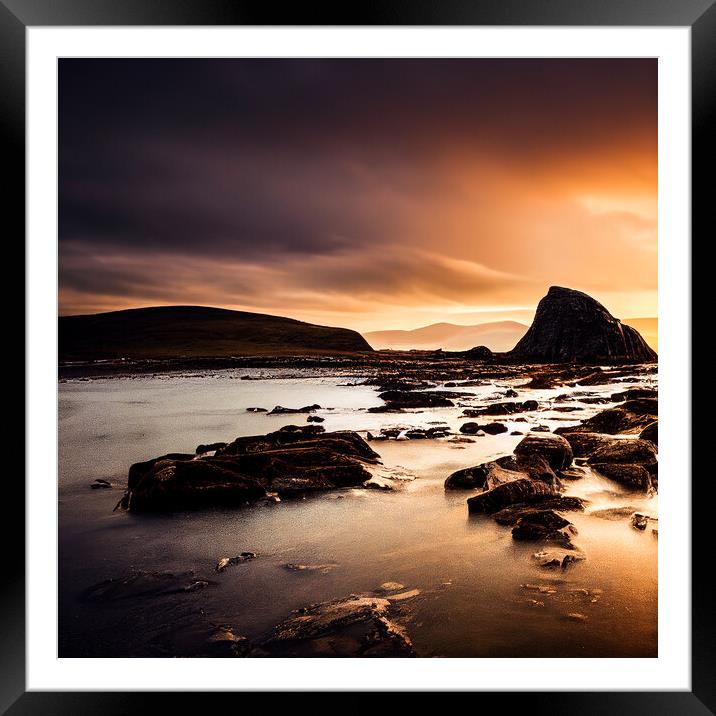Dark Clouds at Sun Set on The Scottish Highlands Framed Mounted Print by Adam Kelly