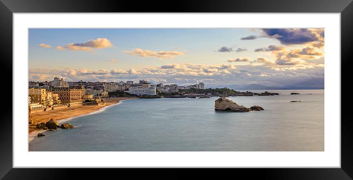 Beautiful sunset over Biarritz. Framed Mounted Print by Dariusz Stec - Stec Studios