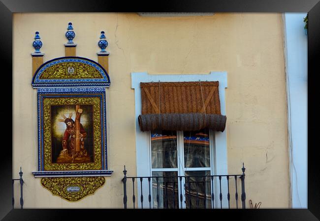 Ceramic panel with religion subject in Seville Framed Print by Jose Manuel Espigares Garc