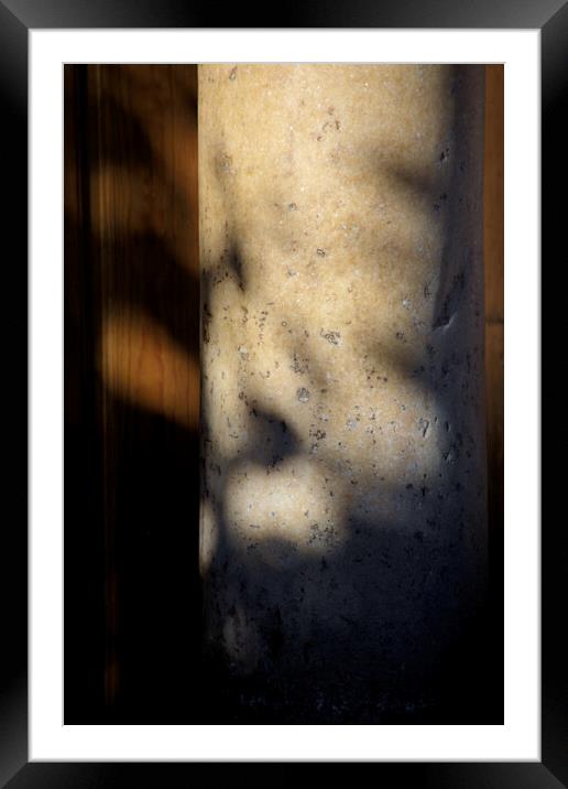 Detail of a marble column with light and shadow Framed Mounted Print by Jose Manuel Espigares Garc