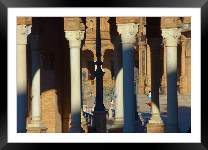 Details of some columns in Seville Framed Mounted Print by Jose Manuel Espigares Garc