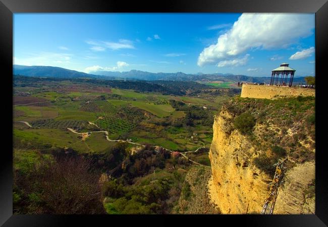 Landscape of Ronda -from the balcony in the park- Framed Print by Jose Manuel Espigares Garc