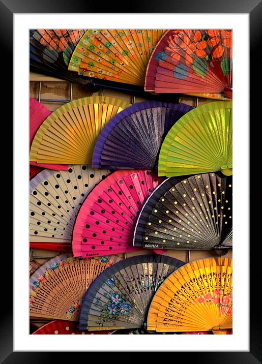 Colorful fans Framed Mounted Print by Jose Manuel Espigares Garc