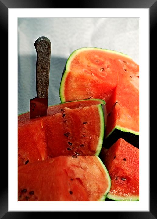  Still life with a watermelon 1 Framed Mounted Print by Jose Manuel Espigares Garc