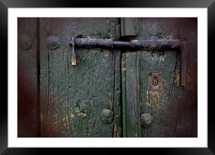 Iron latch on a door Framed Mounted Print by Jose Manuel Espigares Garc