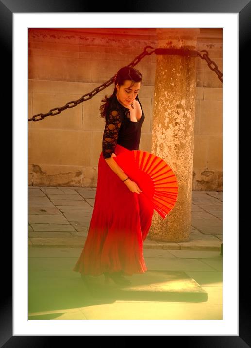 Flamenco in the street 25 Framed Mounted Print by Jose Manuel Espigares Garc
