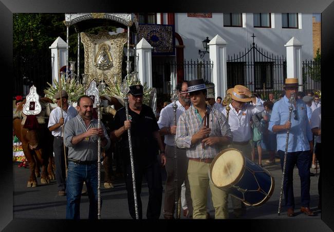 Yearly procession in honor of the patron saint Framed Print by Jose Manuel Espigares Garc