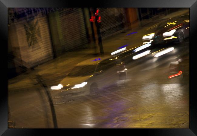 Traffic in the evening in Granada Framed Print by Jose Manuel Espigares Garc