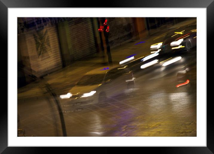 Traffic in the evening in Granada Framed Mounted Print by Jose Manuel Espigares Garc