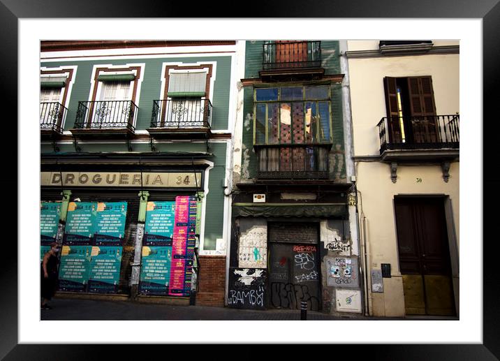 This is aderelict house in Seville city center, ne Framed Mounted Print by Jose Manuel Espigares Garc