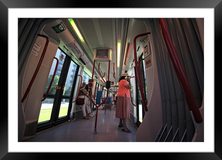 This is the interior of the tramcar which goes fro Framed Mounted Print by Jose Manuel Espigares Garc
